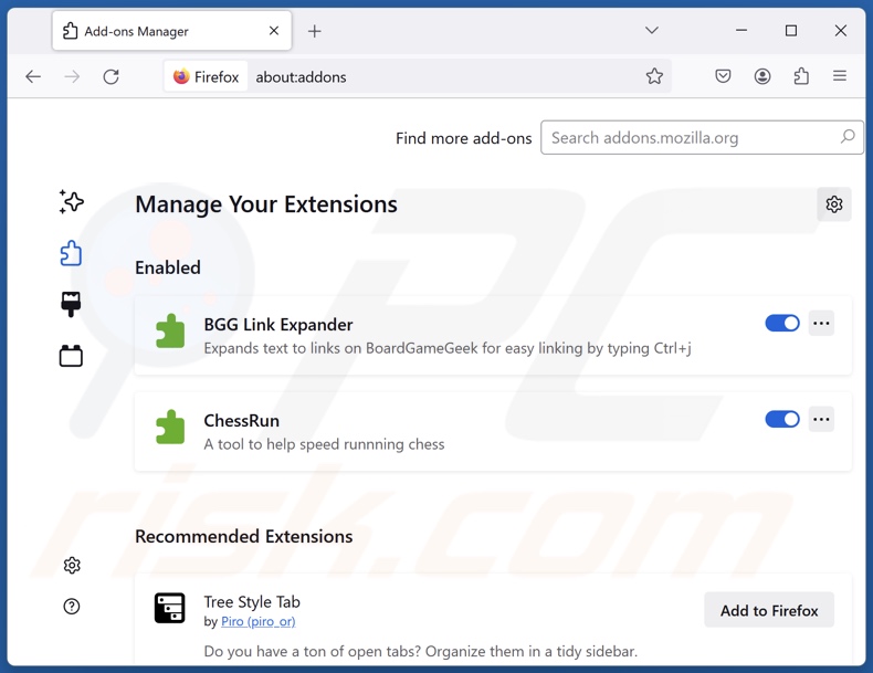 Usuwanie rozszerzeń Mozilla Firefox powiązanych z goodtosearch.com