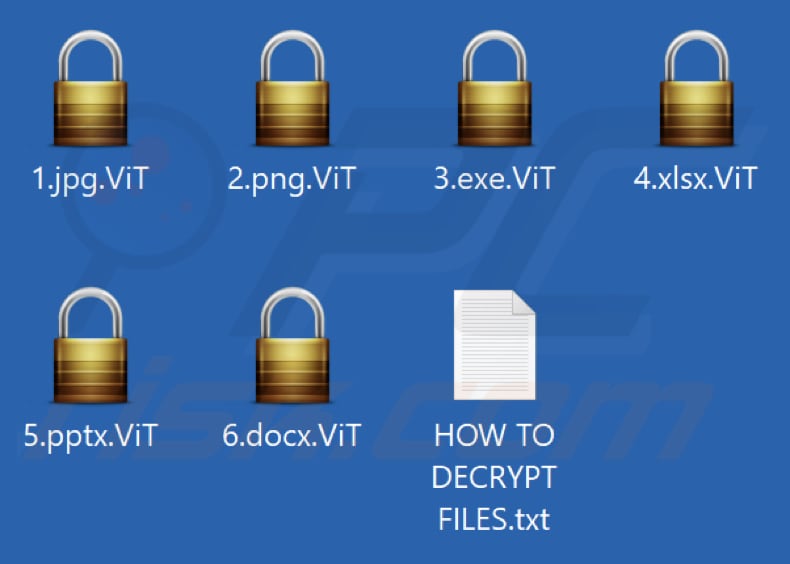 Pliki zaszyfrowane przez ransomware ViT (rozszerzenie .ViT)