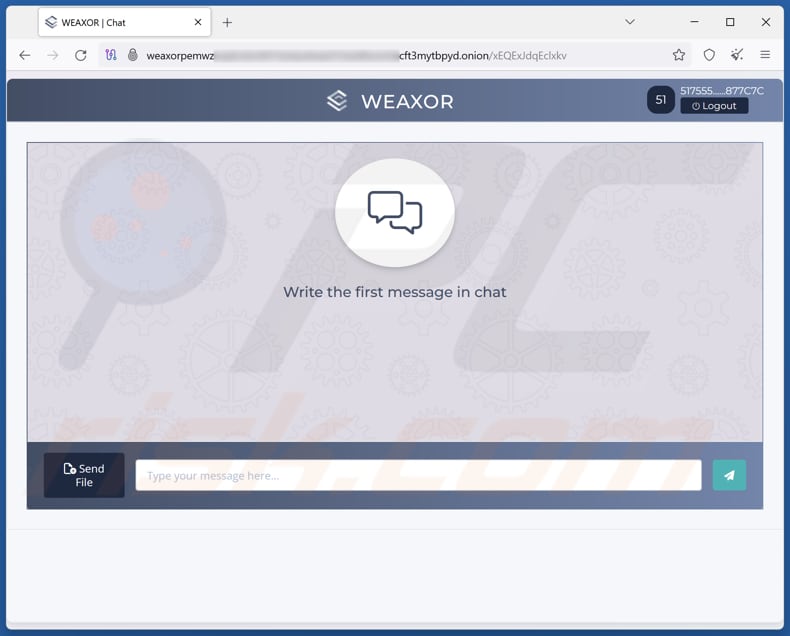 Weaxor ransomware strona czatu