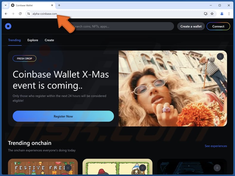Coinbase Wallet X-Mas Registration oszustwo