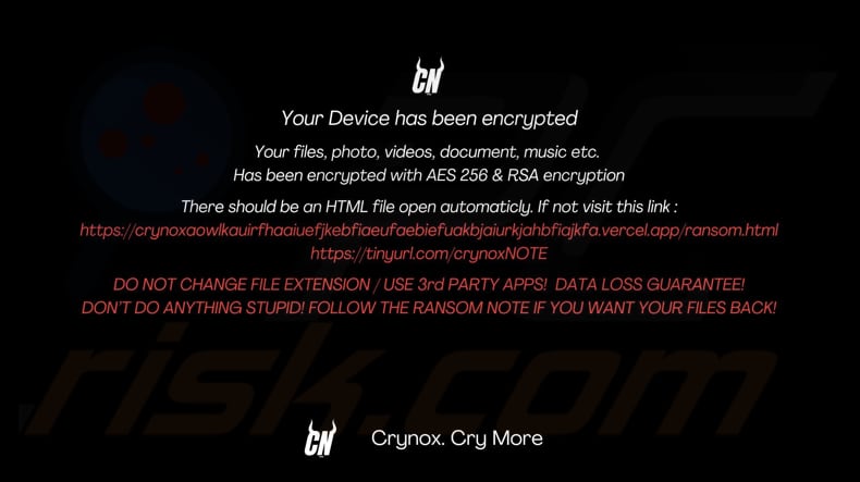 Crynox ransomware tapeta