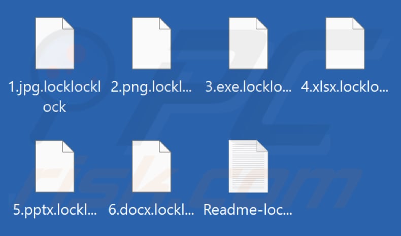 Pliki zaszyfrowane przez ransomware Locklocklock (rozszerzenie .locklocklock)