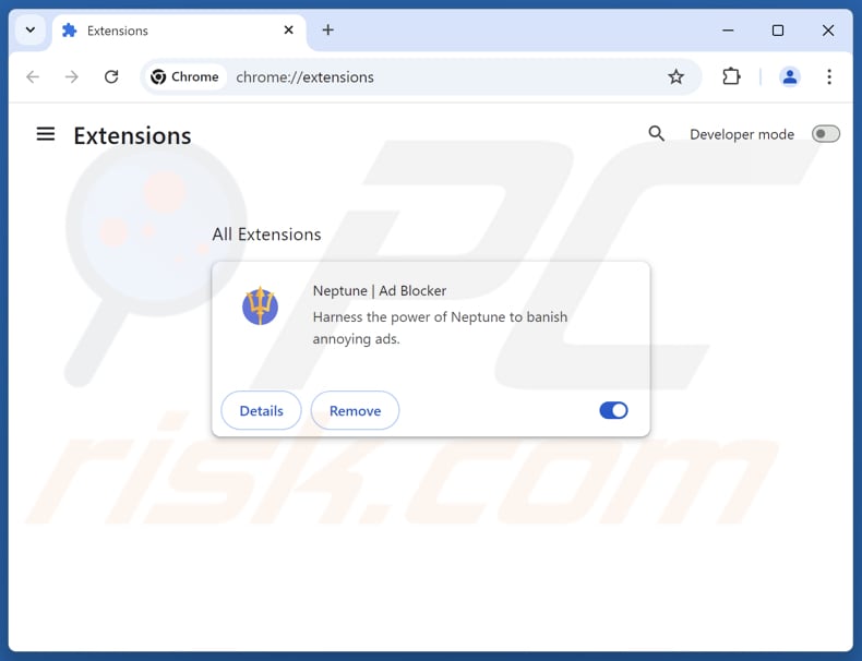 Usuwanie reklam Neptune | Ad Blocker z Google Chrome krok po kroku 2