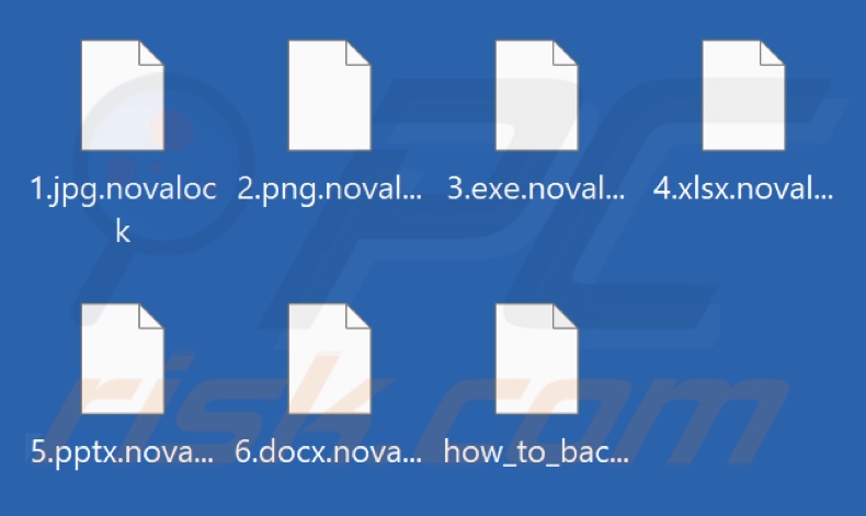 Pliki zaszyfrowane przez ransomware Novalock (rozszerzenie .novalock)