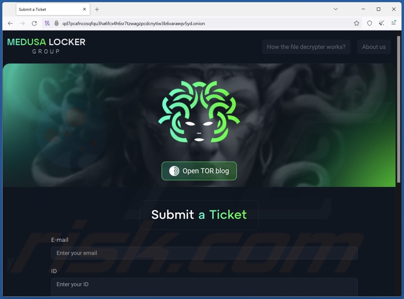 Novalock ransomware strona kontaktowa