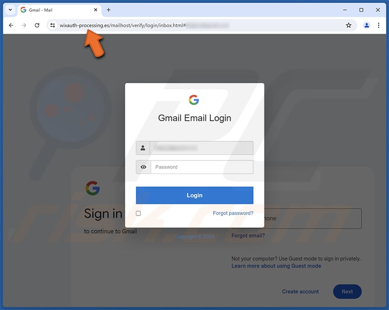 Password Credentials Email Strona wyłudzająca informacje
