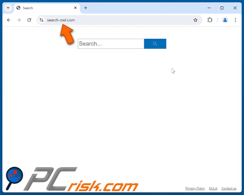 search-owl.com przekierowuje przez search-2go.com przed przejściem do Yahoo (GIF)