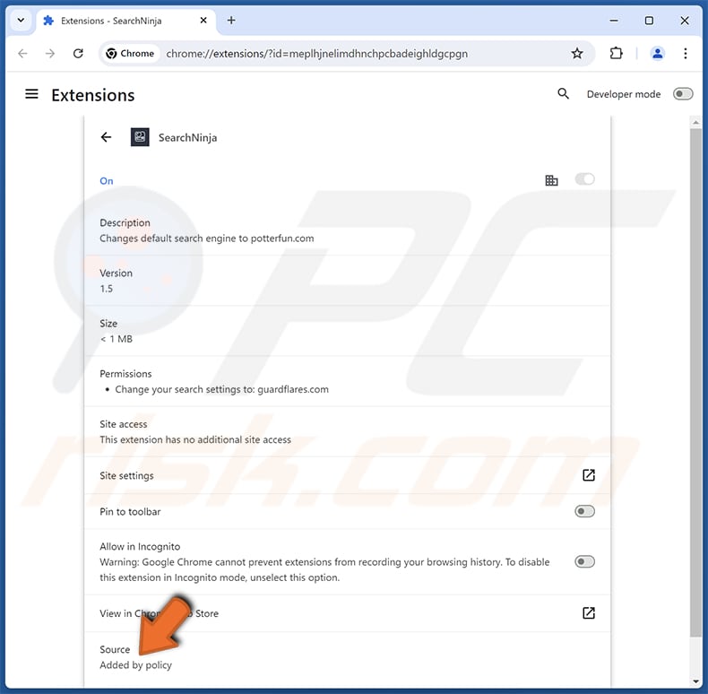 Opis porywacza przeglądarki SearchNinja