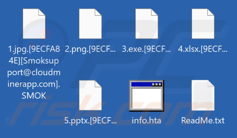 Pliki zaszyfrowane przez SMOK ransomware (rozszerzenie .SMOK)