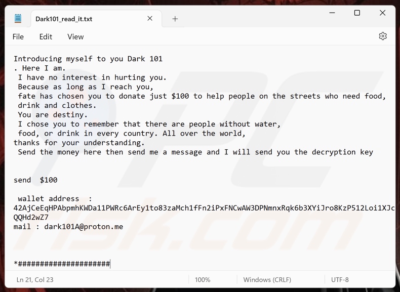 Dark 101 ransomware okup (Dark101_read_it.txt)