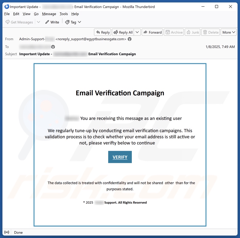 Email Verification Campaign Kampania spamowa e-mail