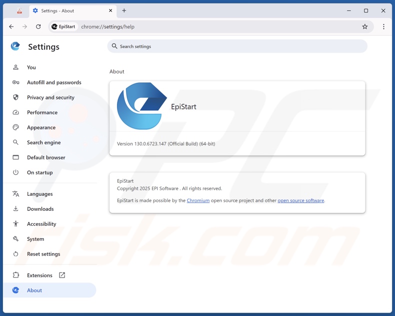 EpiStart (EpiBrowser) niechciana aplikacja