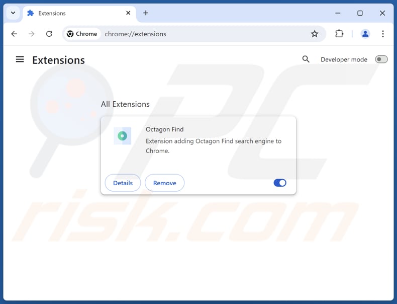 Usuwanie rozszerzeń Google Chrome powiązanych z octagonfind.com