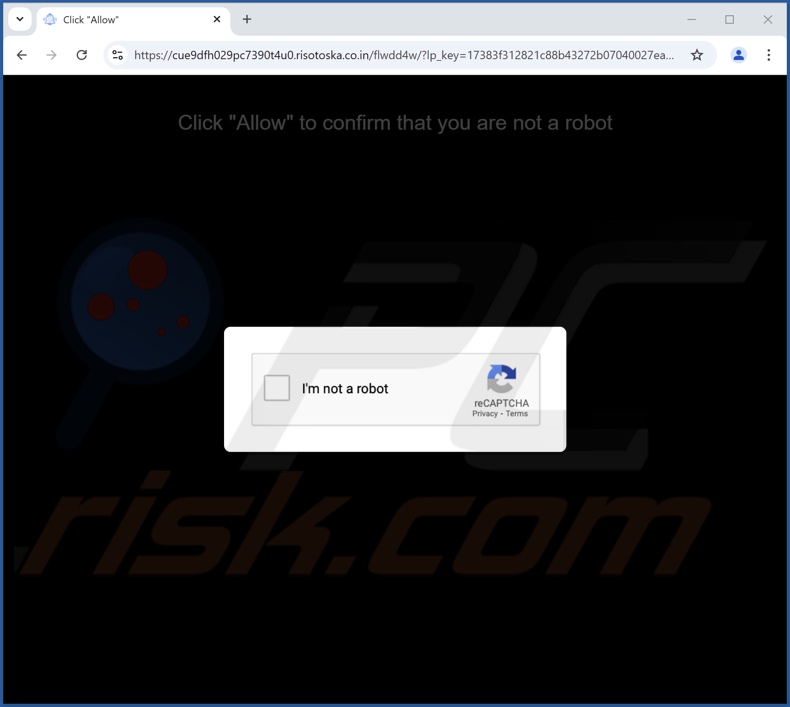 risotoska.co[.]in pop-up przekierowania