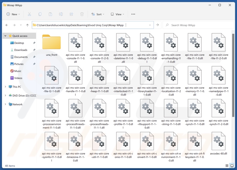 Woiap WApp niechciany folder instalacji aplikacji