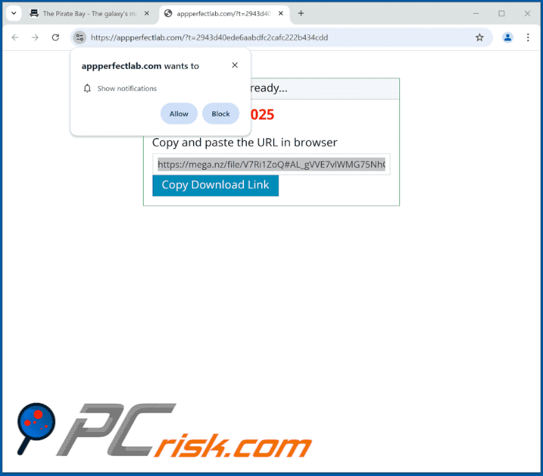 appperfectlab[.]com wygląd strony internetowej (GIF)