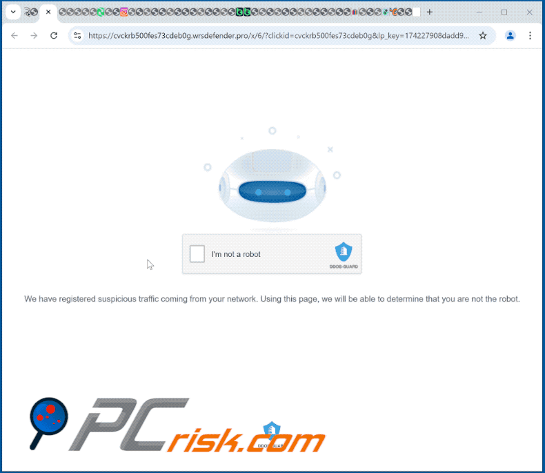 Defender Wygląd strony rodzinnej GIF (wrsdefender[.]pro)