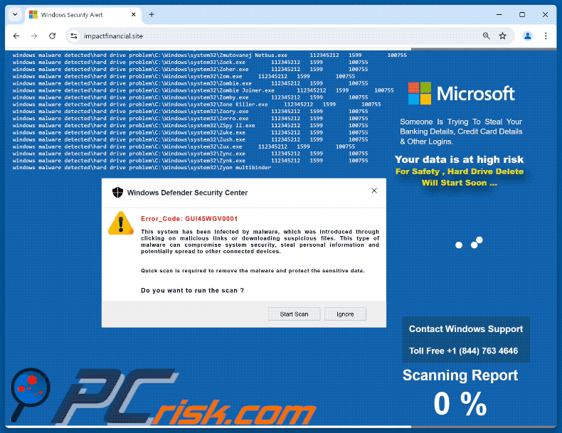 Wygląd Error_Code: GUI45WGV0001 oszustwo (GIF)