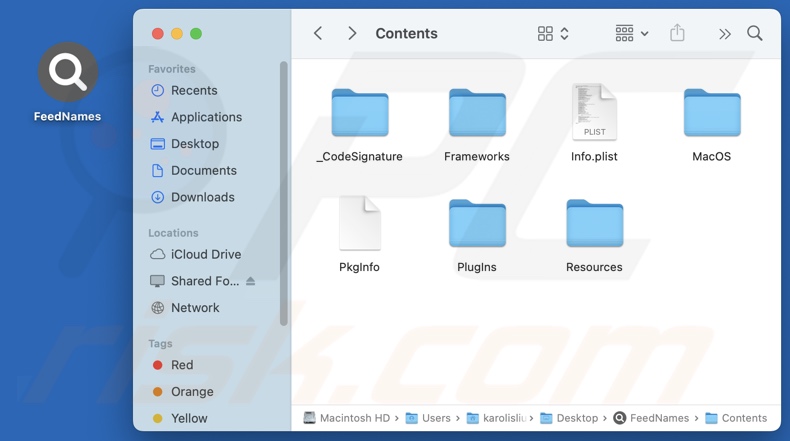 FeedNames adware folder instalacyjny