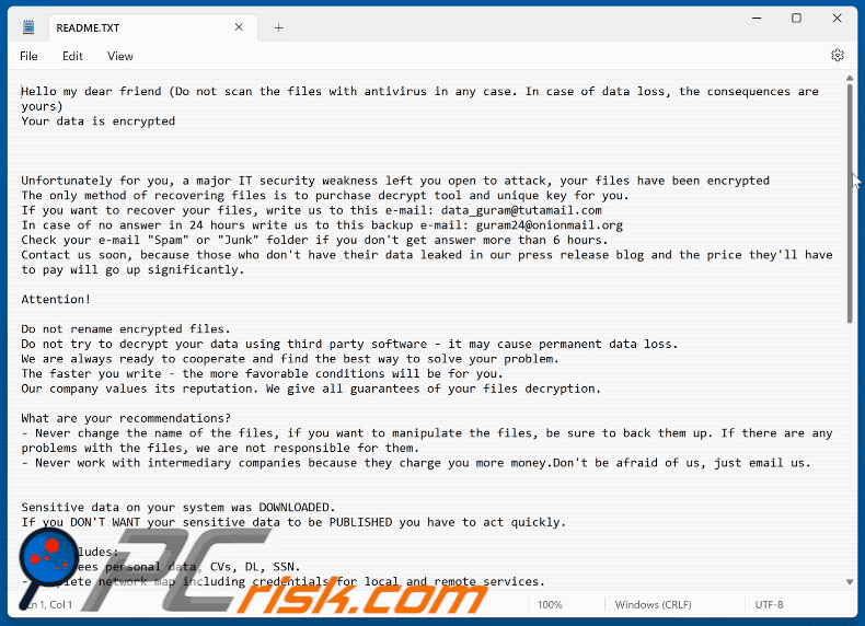 GKICKG ransomware okup (README.TXT) GIF