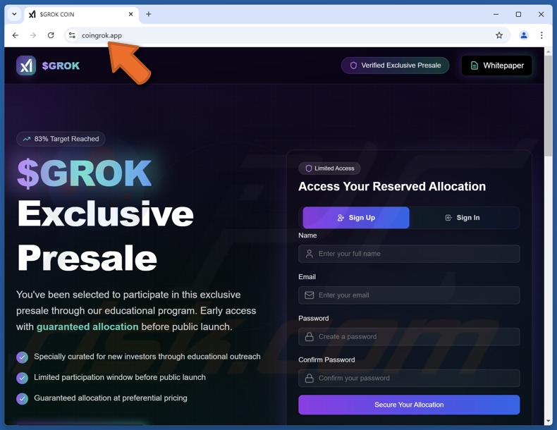 $GROK Presale oszustwo