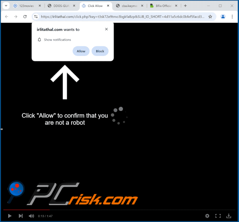 irlitathal[.]com wygląd strony internetowej (GIF)