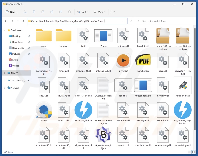 Klio Verfair Tools niechciany folder instalacji aplikacji
