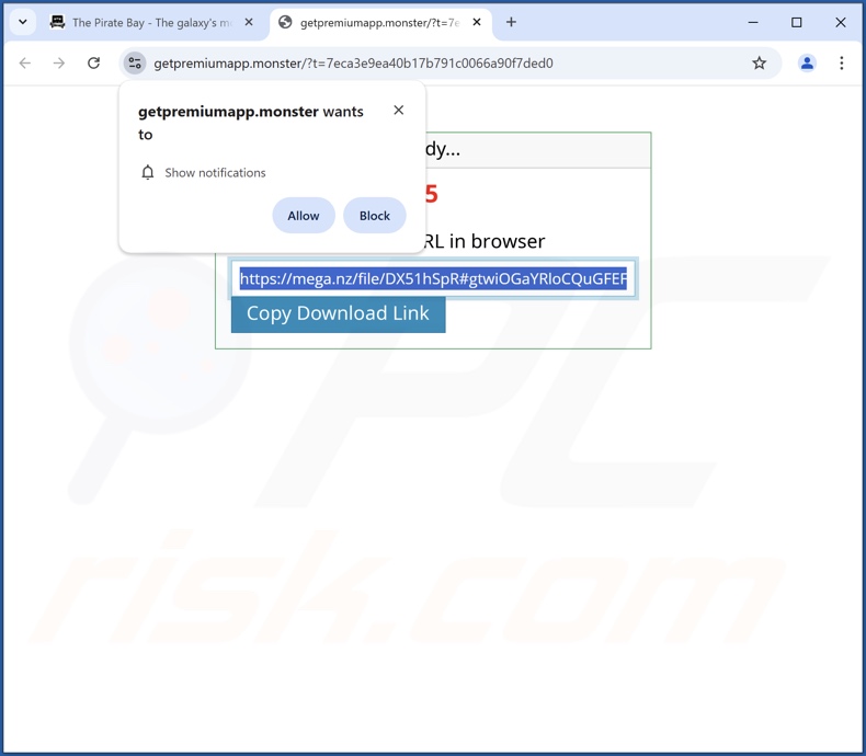 Strona internetowa (getpremiumapp[.]monster) używane do promowania Klio Verfair Tools PUA