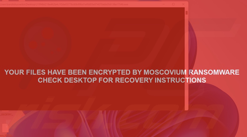 Moscovium ransomware komunikat pełnoekranowy
