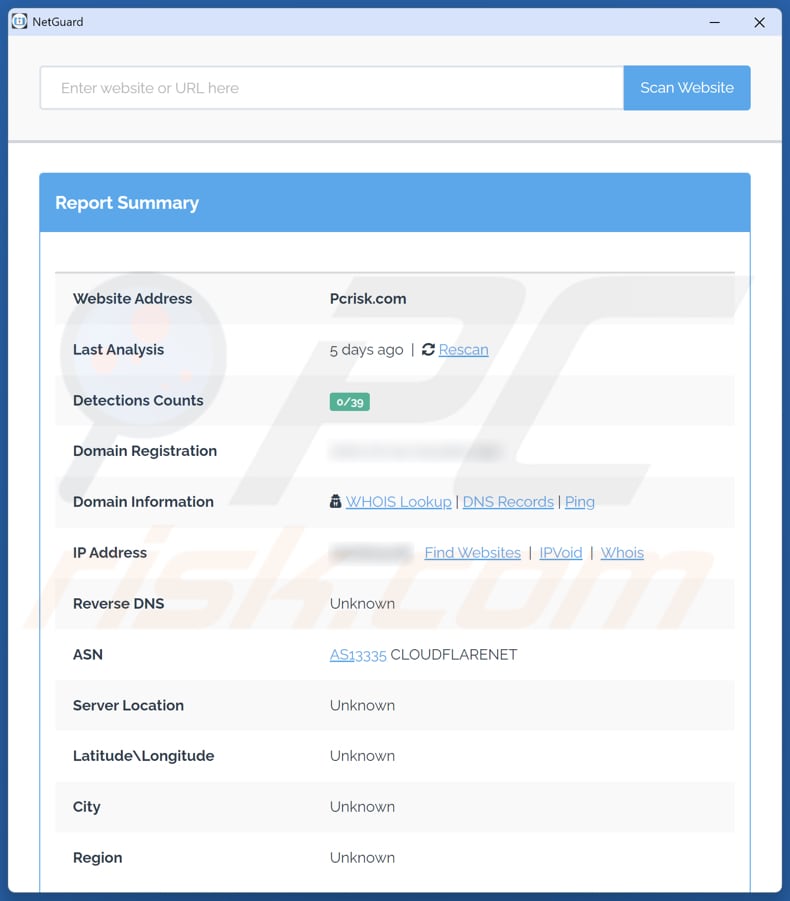 NetGuard potencjalnie niechciana aplikacja po wpisaniu adresu URL