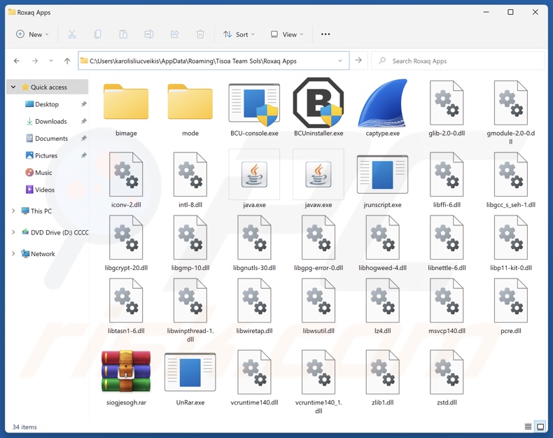 Roxaq Apps niepożądany folder instalacji aplikacji