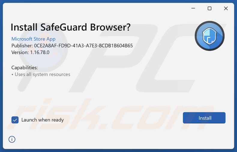 SafeGuard Browser Instalacja potencjalnie niechcianej aplikacji