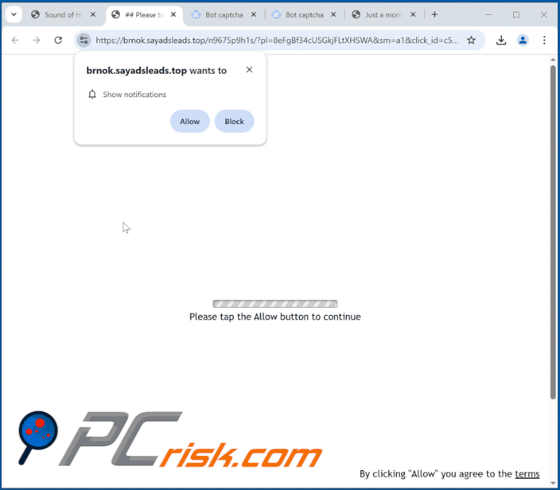 sayadsleads[.]top wygląd strony internetowej (GIF)