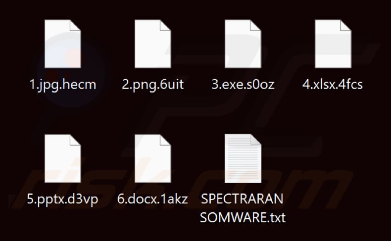 Pliki zaszyfrowane przez Spectra ransomware (losowe rozszerzenie)