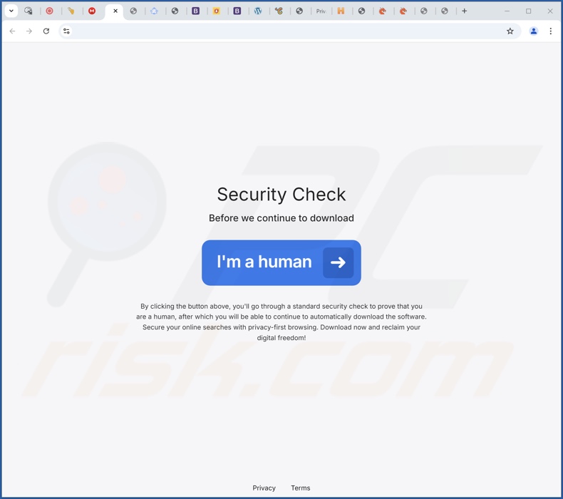 Strona internetowa używana do promowania StealthBrowse PUA