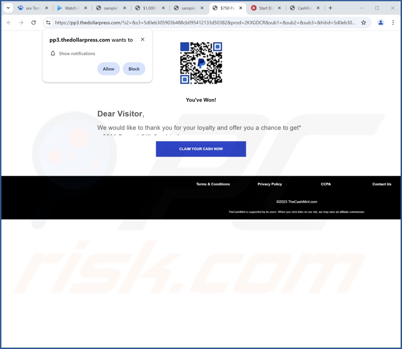 thedollarpress[.]com pop-up przekierowania