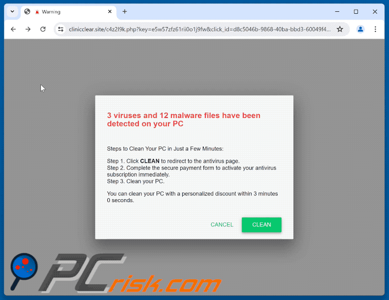 Wygląd Viruses And Malware Files Have Been Detected oszustwo
