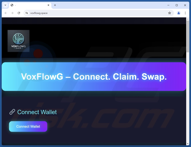 VoxFlowG USDT Airdrop spam e-mail promował witrynę oszustwa