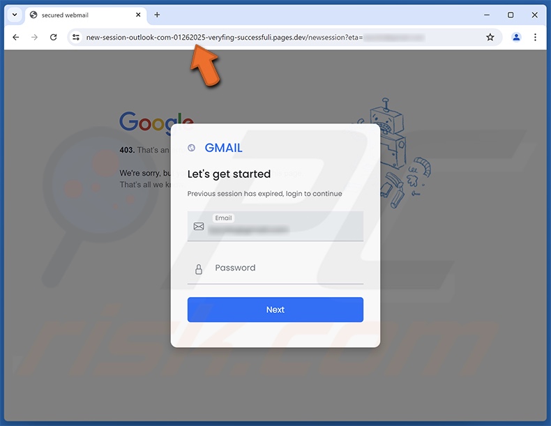 Your Emails Will No Longer Be Delivered oszukańcza wiadomość e-mail promowała witrynę phishingową