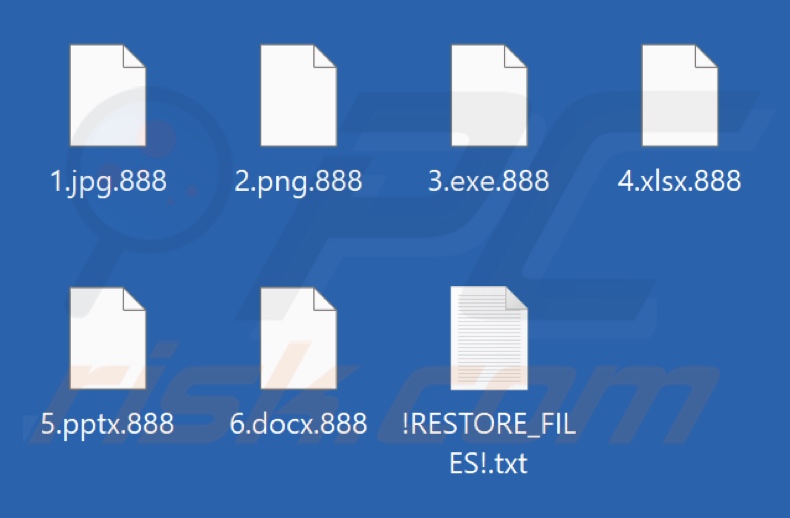Pliki zaszyfrowane przez ransomware 888 (rozszerzenie .888)