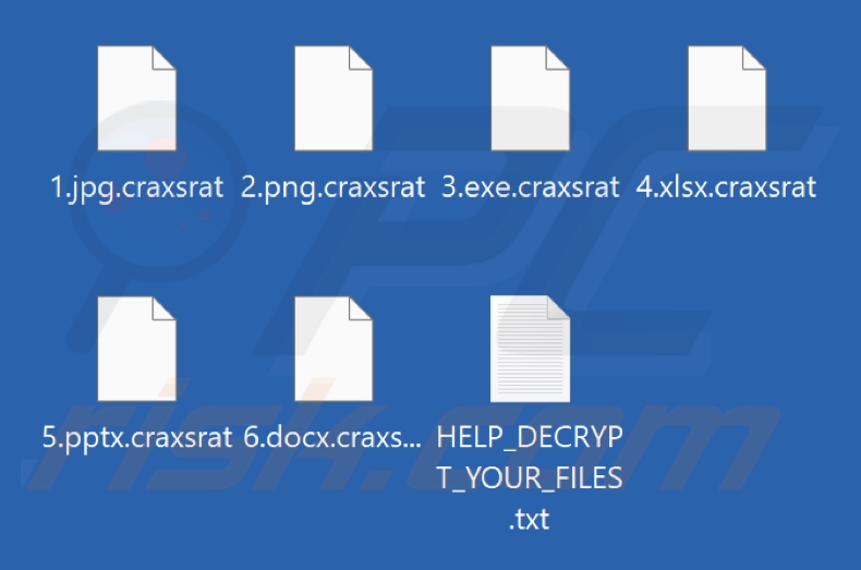 Pliki zaszyfrowane przez ransomware Craxsrat (rozszerzenie .craxsrat)