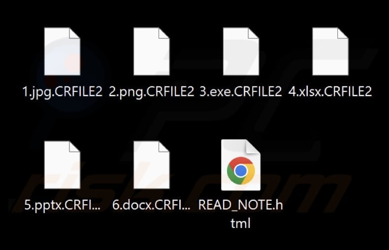 Pliki zaszyfrowane przez oprogramowanie ransomware CRFILE (rozszerzenie .CRFILE2)