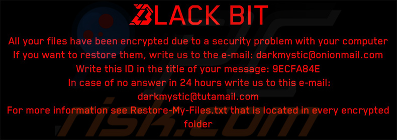 DarkMystic (BlackBit) ransomware tapeta