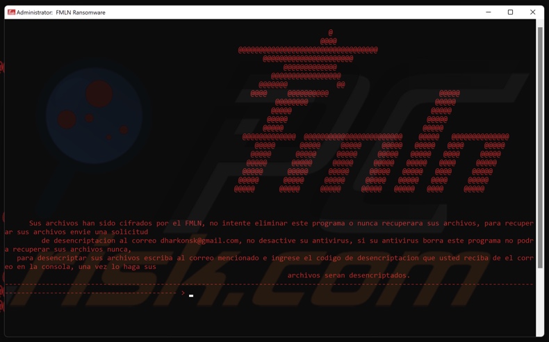FMLN ransomware okup (pop-up)