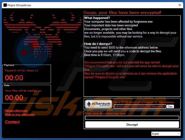 Forgive ransomware okup (pop-up)