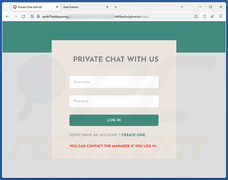 Gunra ransomware serwis czatowy w sieci Tor