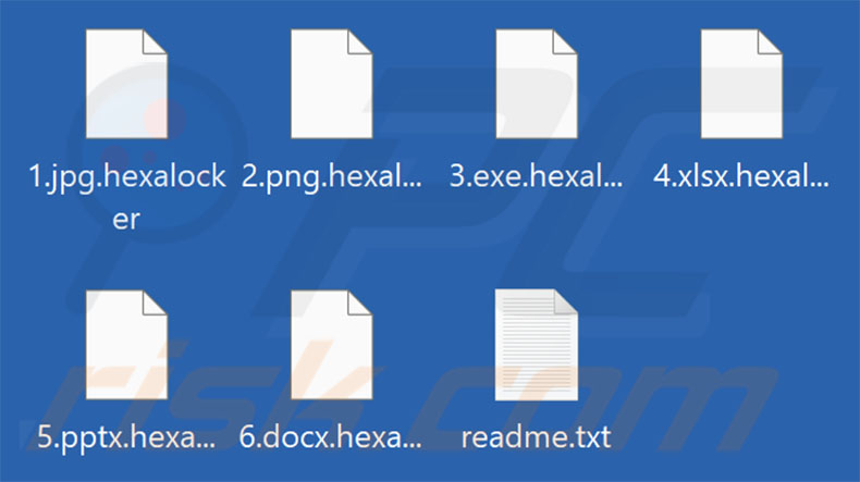 Pliki zaszyfrowane przez oprogramowanie ransomware HexaLocker (rozszerzenie .hexalocker)