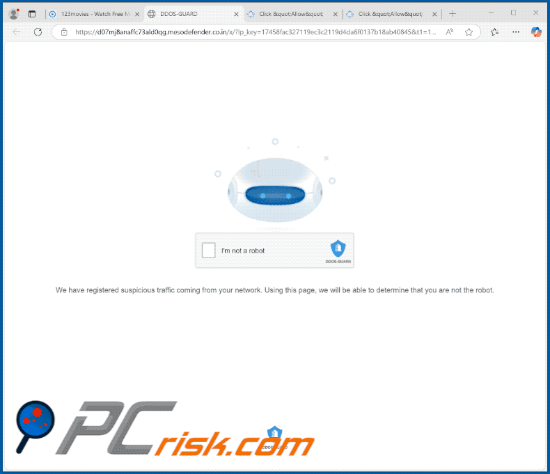Wygląd strony internetowej mesodefender.co[.]in (GIF)