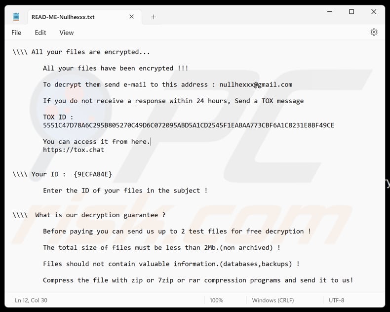 Nullhexxx ransomware plik tekstowy (READ-ME-Nullhexxx.txt)