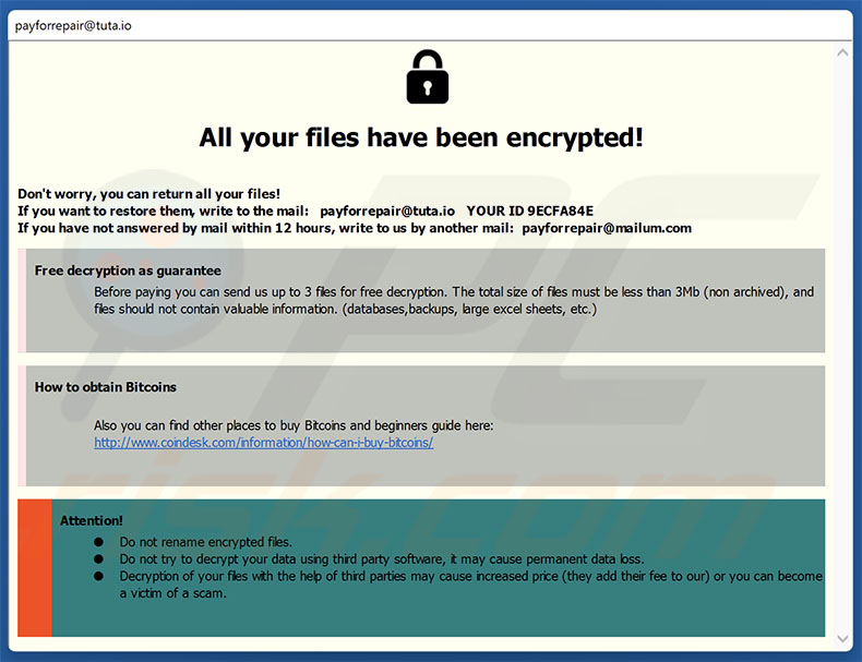 PayForRepair ransomware żądanie okupu (pop-up)